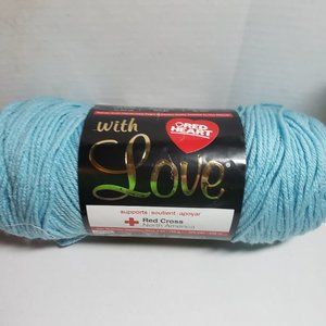 Red Heart With Love Yarn Iced Aqua 7 oz 370 yards #4 100% Acrylic Made in USA
